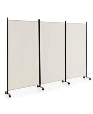 3-Panel Folding Room Divider with Lockable Wheels for Flexible Space Separation