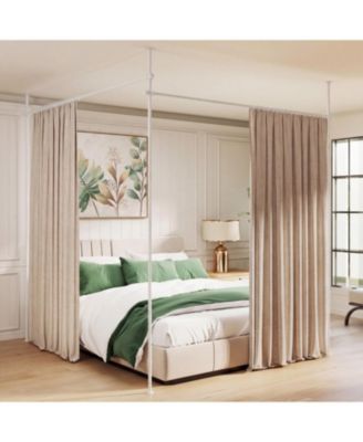 Room Divider Curtain Rod with Adjustable Floor to Ceiling Tension Rod (Rod Only, Curtain Not Included)