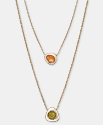 Stone Pebble 30" Layered Pendant Necklace 