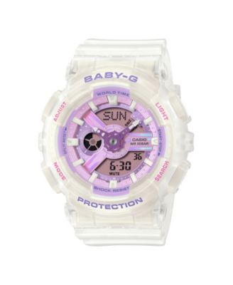 Women's Baby G Japanese Quartz Analog Digital Purple Resin Watch 43.4mm