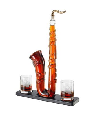 Saxophone 3-Piece Glass Decanter Set