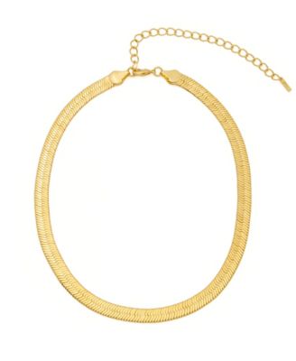 St. Moran Gold 7mm Herringbone Amelia Chain Necklace - Gold