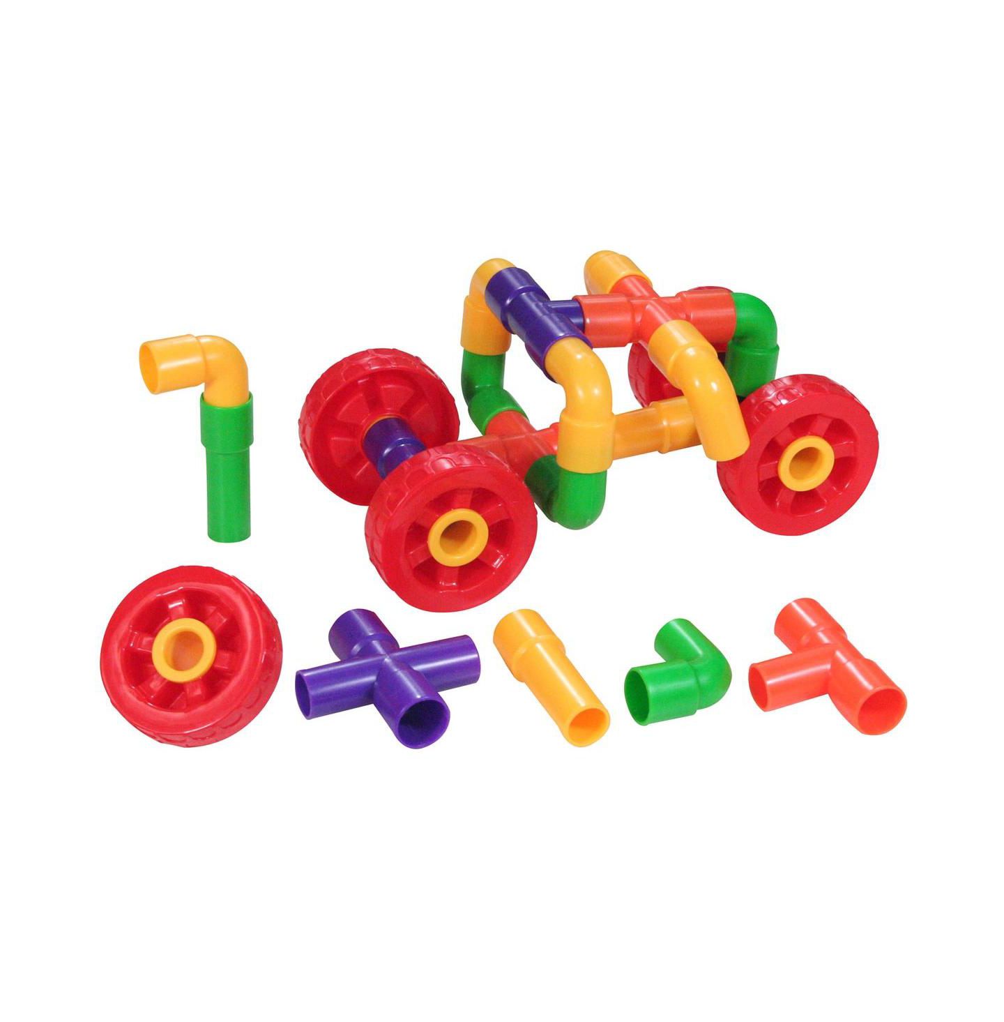 Детский конструктор Joyn Toys Tubes and Wheels 72-Piece Building Set, Ages 3+ — фото 6