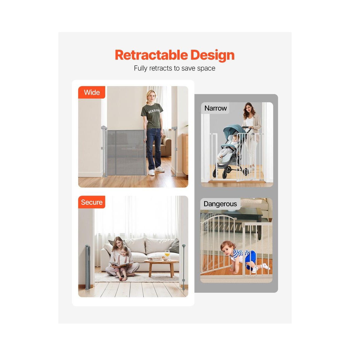 Ruie Extra Wide Retractable Pet Gate