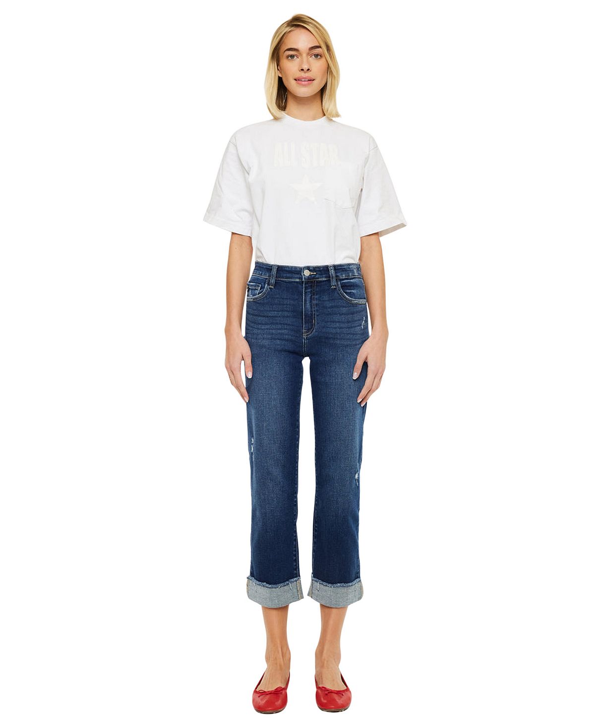 KanCan Women's High Rise Cropped Straight-Leg Jeans view 6 — MAYCSS fashion products
