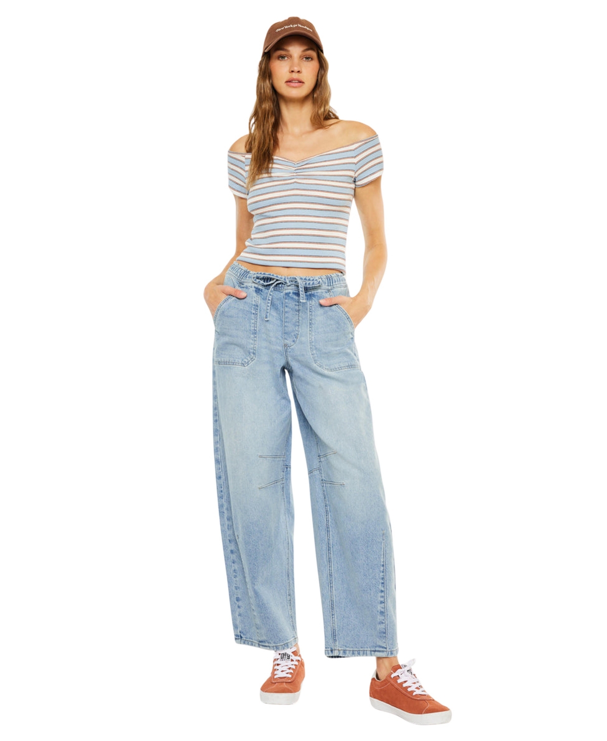 KanCan Women's Starlet Ultra High Rise Horseshoe Pull-On Pants