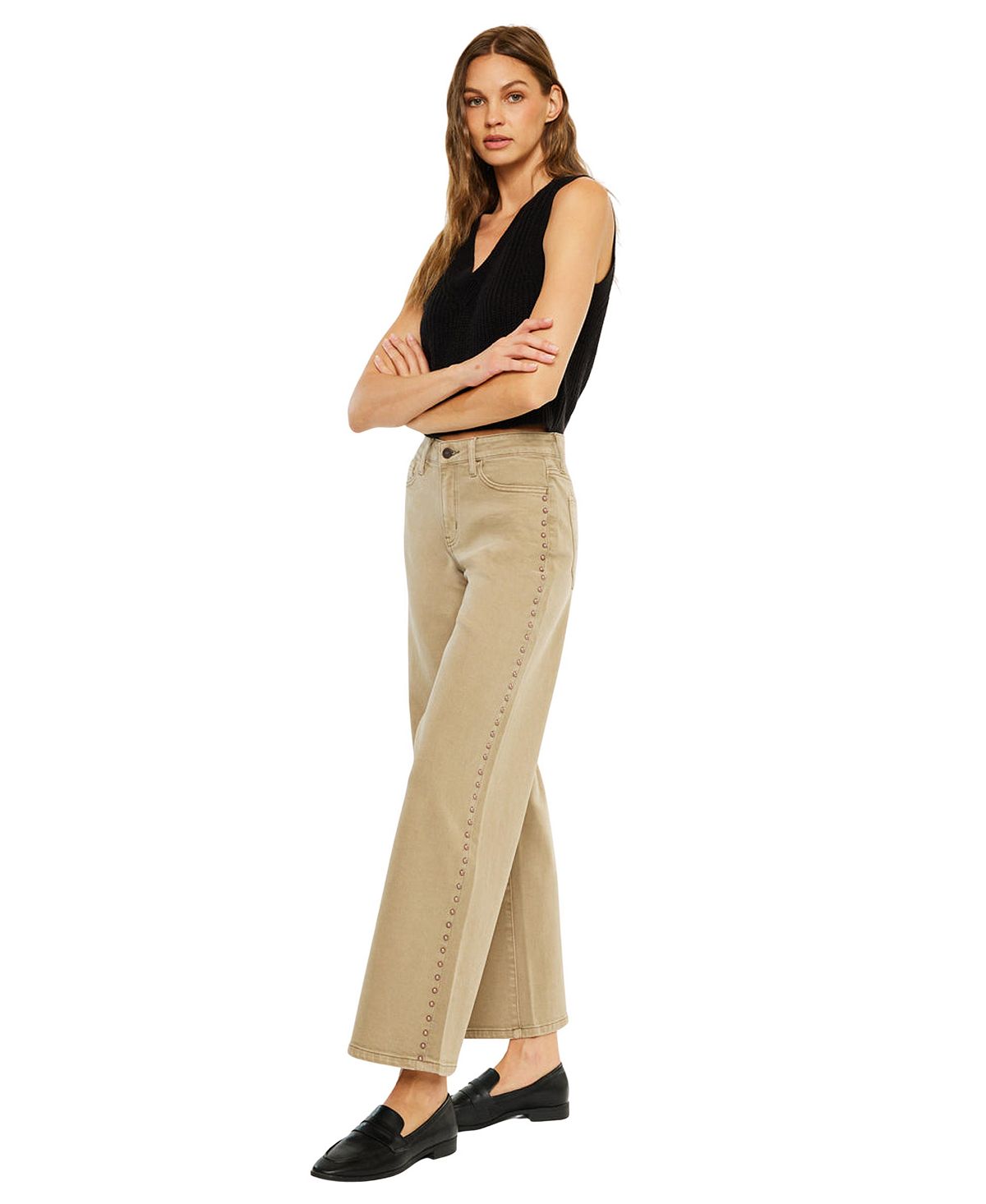 KanCan Women's Ellie Mid Rise Wide Leg Jeans view 6 — MAYCSS fashion products