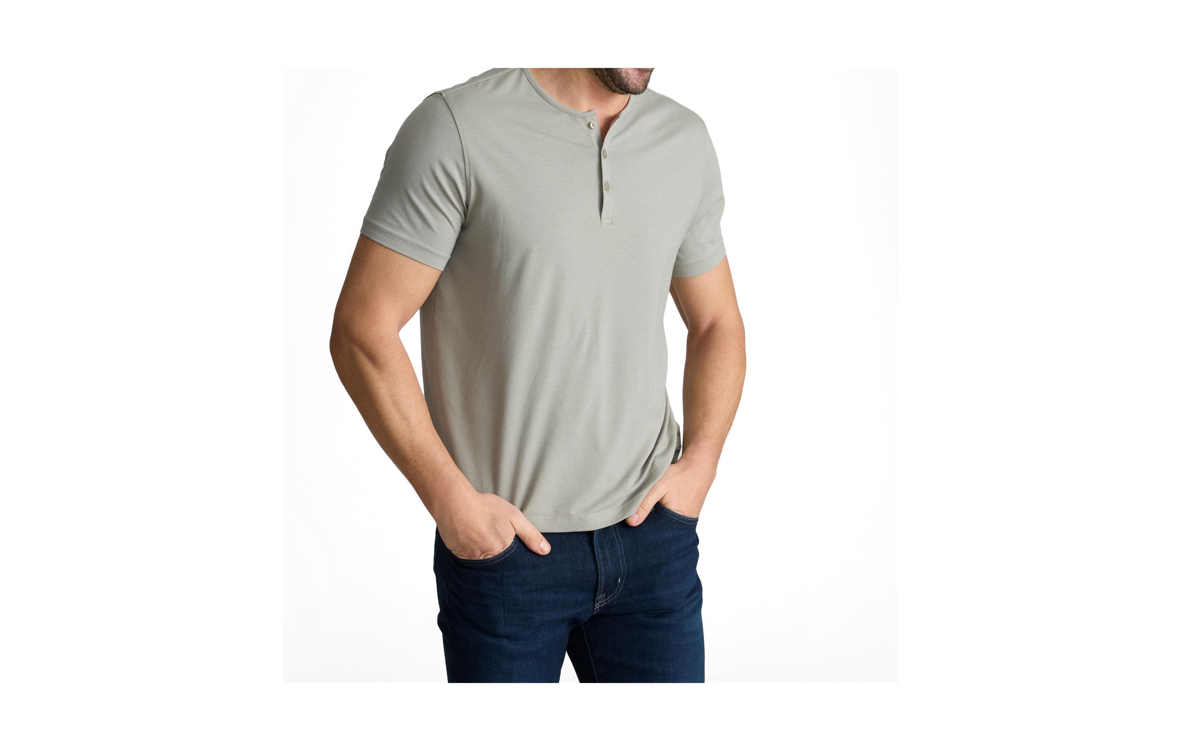 UNTUCKit Men's Regular Fit EcoSoft Short-Sleeve Henley