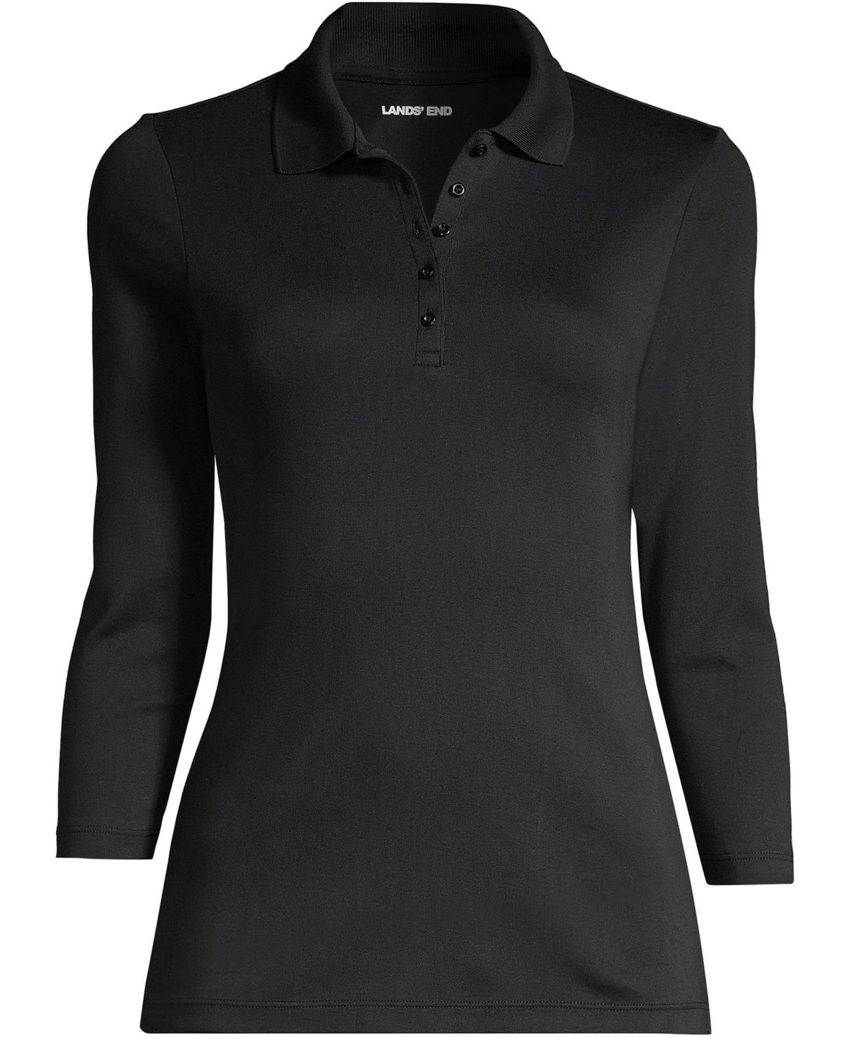 Lands' End Women's Petite 3/4 Sleeve Supima Cotton Polo Shirt