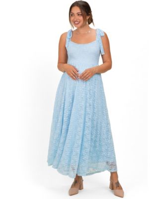 Maternity Sleeveless Lace Maxi Dress