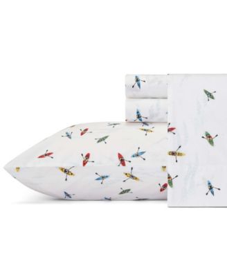 Printed 100% Cotton Percale 3-Pc. Sheet Set, Twin XL