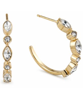 Crystal C Hoop Earrings