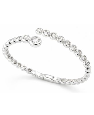 Cubic Zirconia Circular Bezel Bangle Bracelet