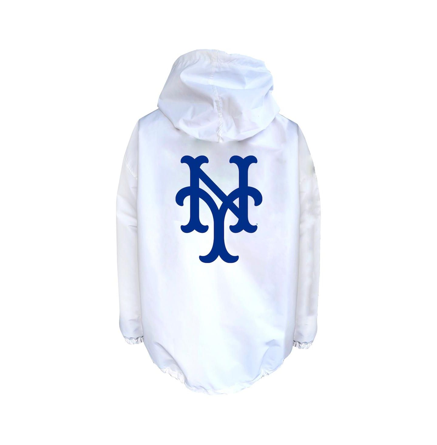 Мужская куртка Mitchell & Ness New York Mets с капюшоном на кнопках, Big & Tall, White — фото 3