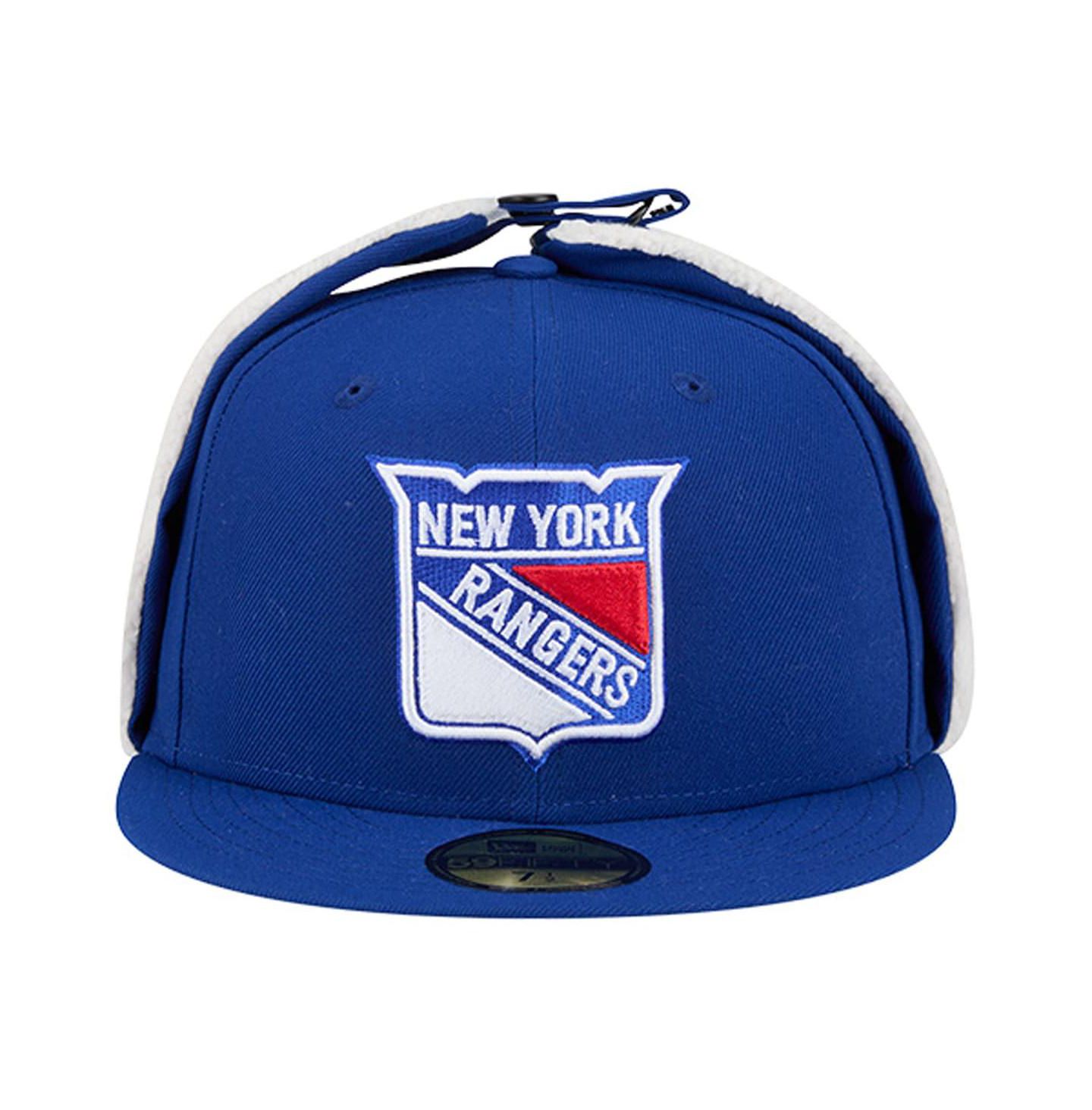 Мужская кепка New Era Blue New York Rangers Injection Dog Ear Classic Fitted Hat — фото 2