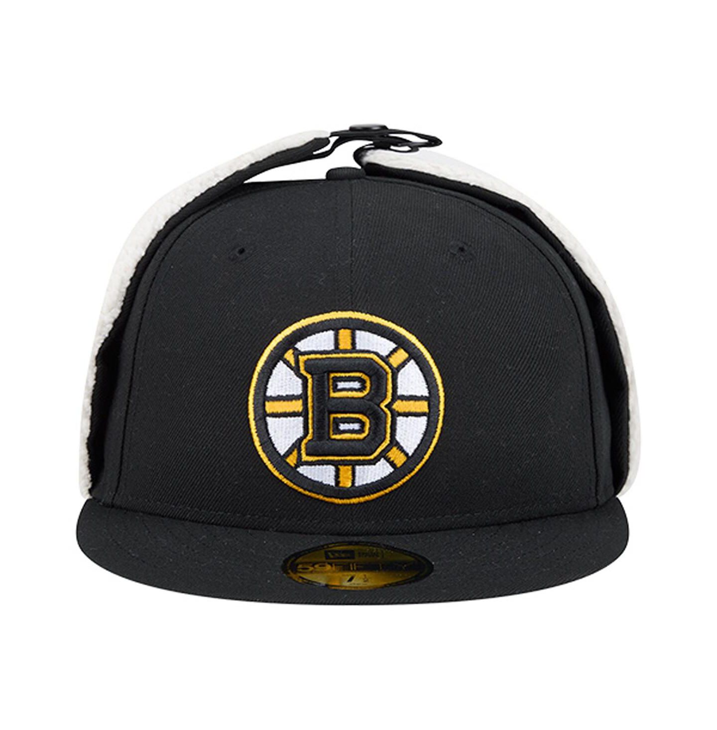 Мужская кепка New Era Black Boston Bruins Injection Dog Ear Classic Fitted Hat — фото 2