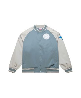 Men's Gray Chicago Cubs Thunderstorm Head Coach Lightweight Satin Full-Snap Jacket