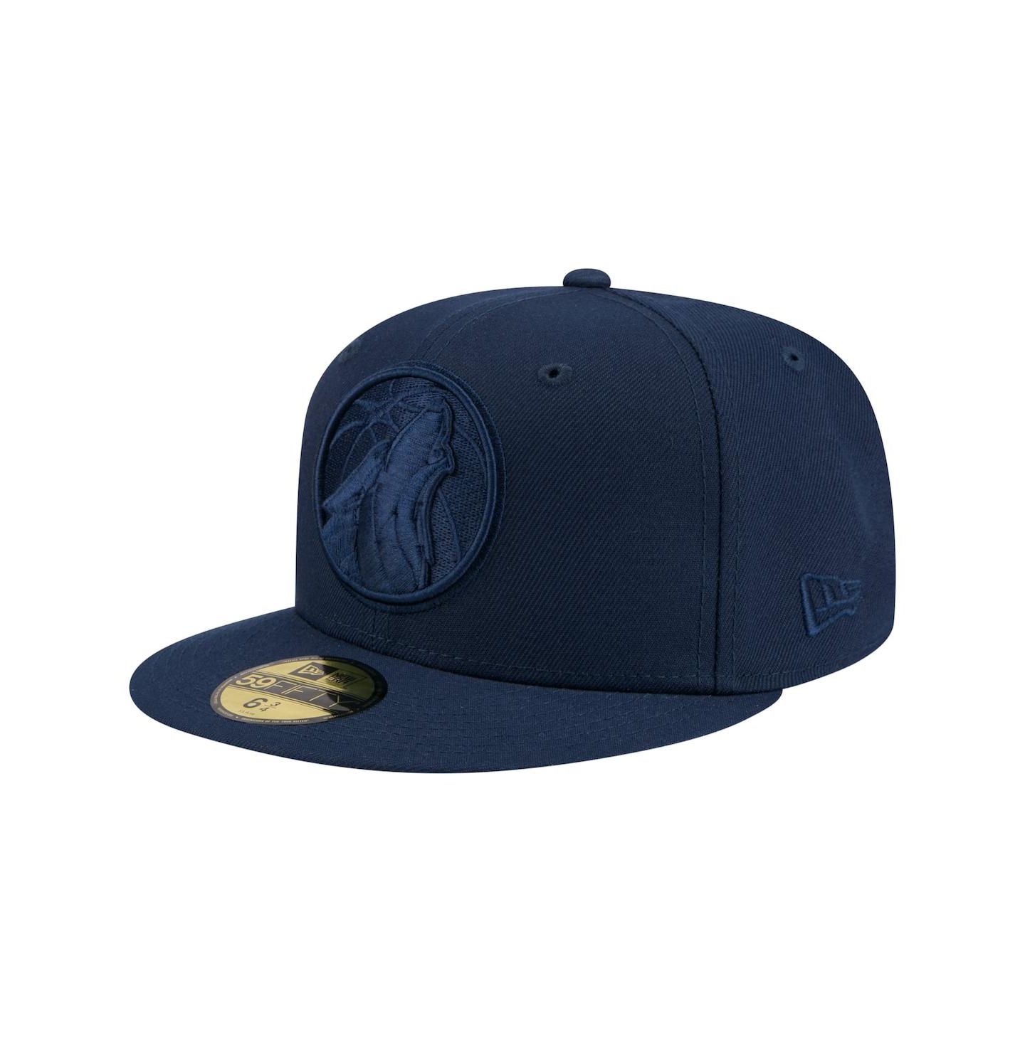 Мужские головные уборы New Era Navy Minnesota Timberwolves Tonal Color Pack 59FIFTY Fitted Hat — фото 1