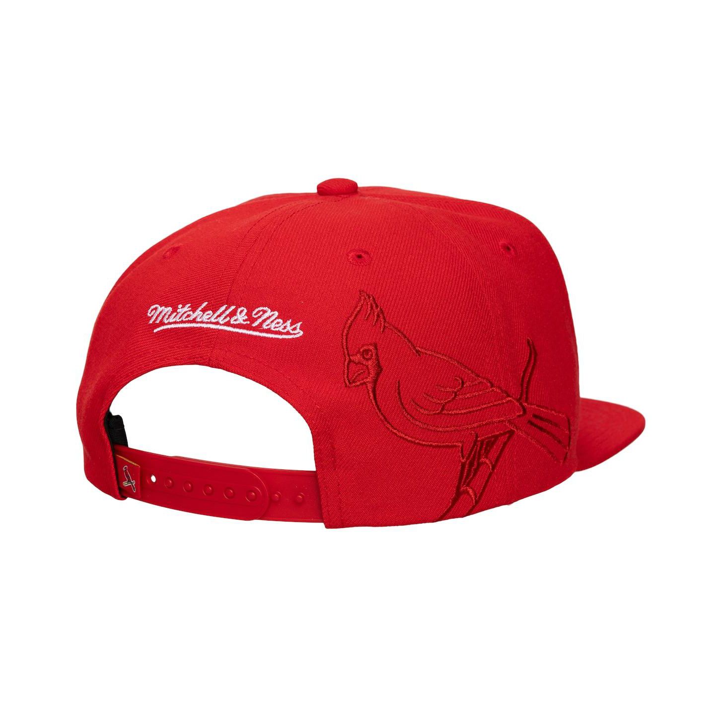 Кепка Mitchell & Ness Red St. Louis Cardinals Side Logo Snapback Hat — фото 2