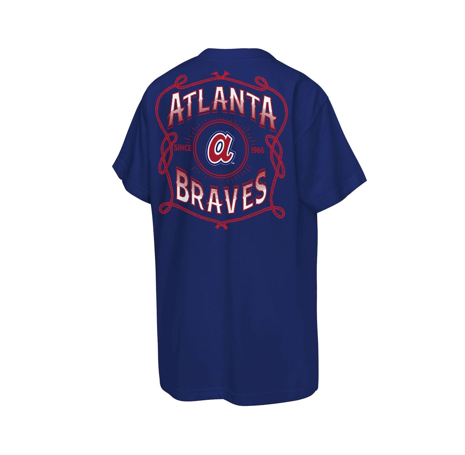 Big Boys and Girls Navy Atlanta Braves Cooperstown Rodeo Rope T-Shirt