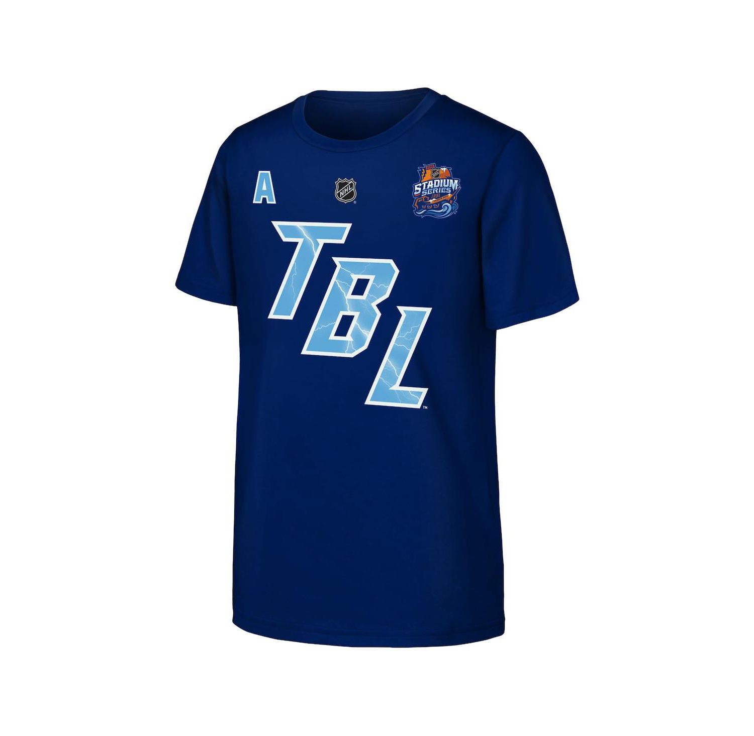 Big Boys and Girls Nikita Kucherov Blue Tampa Bay Lightning Alternate Captain 2026 Stadium Series T-Shirt