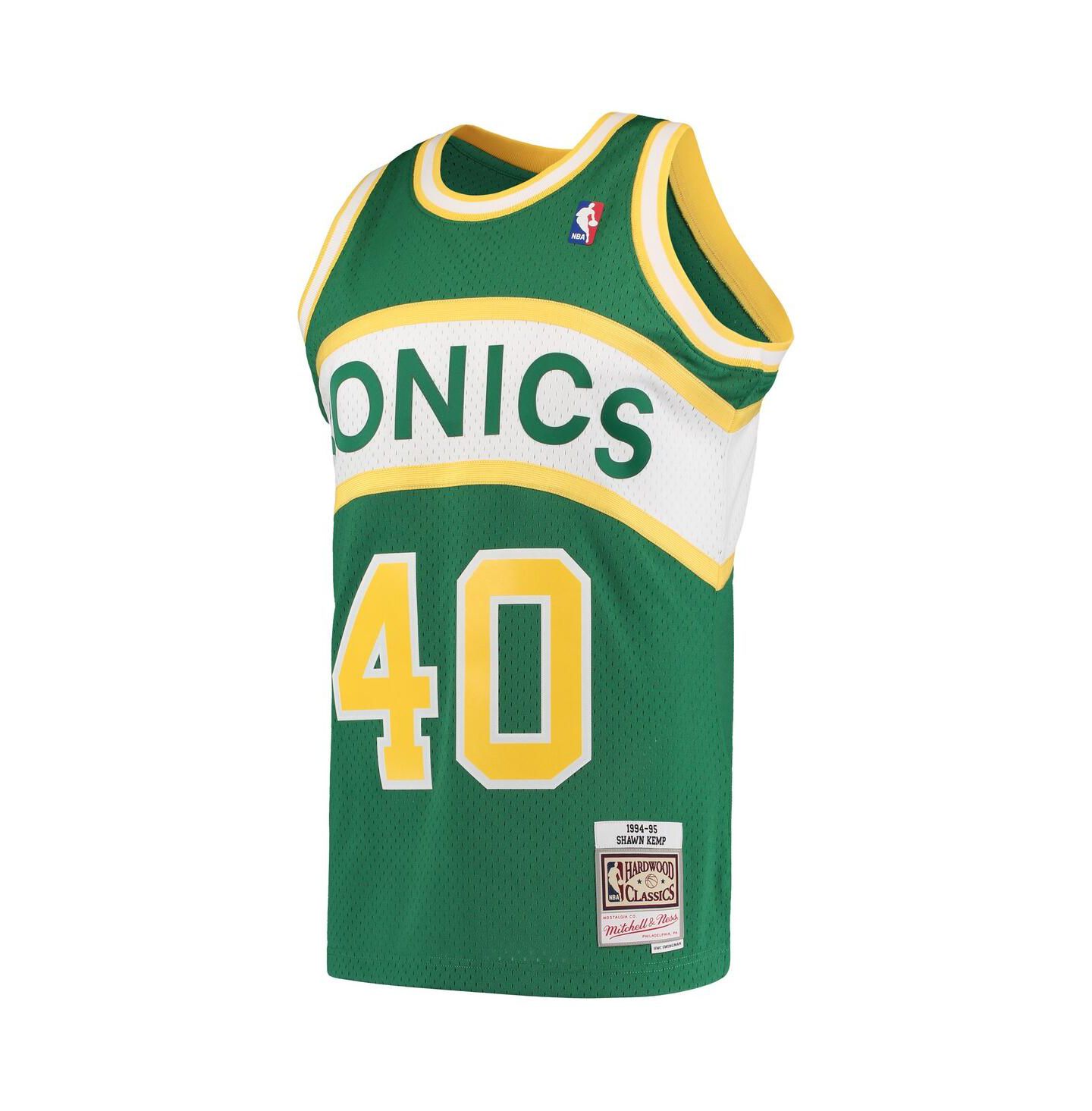 Мужская джерси Mitchell & Ness Shawn Kemp Seattle SuperSonics 1994/95 Swingman, Green — фото 2