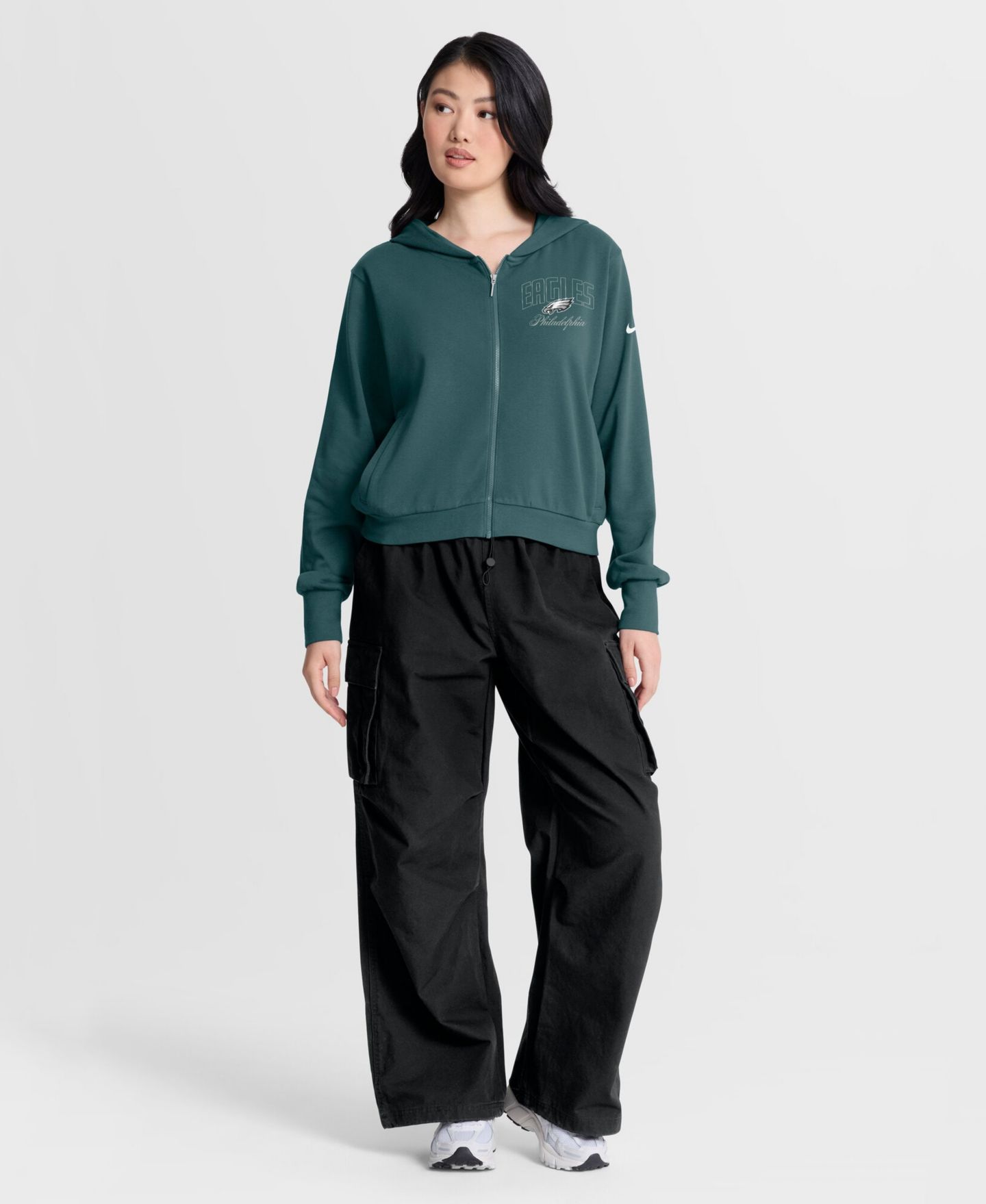 Женское худи Nike Midnight Green Philadelphia Eagles Primetime Full-Zip — фото 5