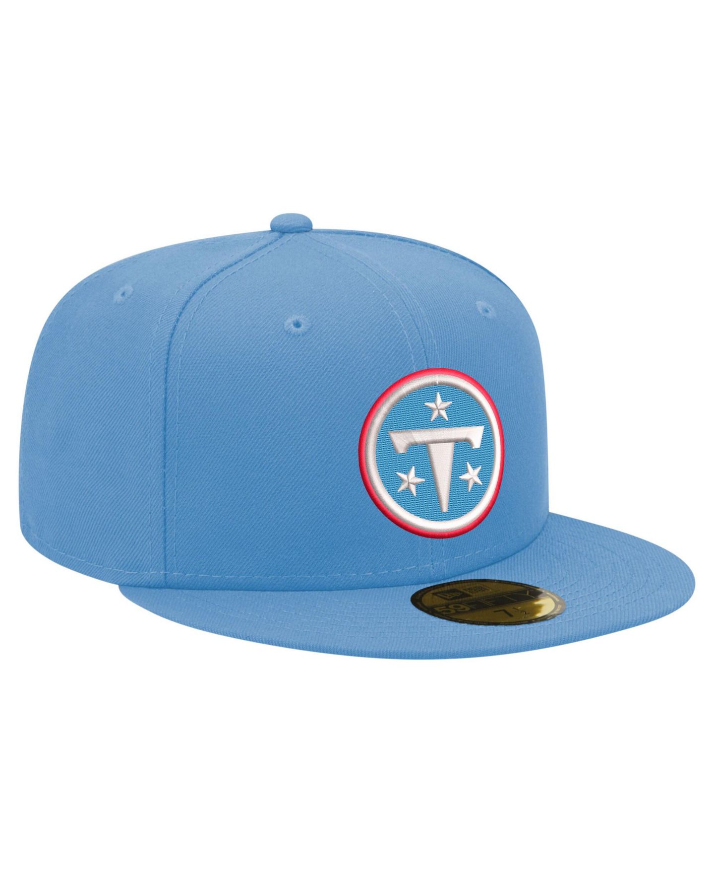 Мужская кепка New Era Light Blue Tennessee Titans Primary Logo 59FIFTY Fitted Hat — фото 2