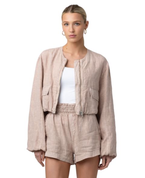 Женские куртки BLANK NYC Collarless Zipper Jacket