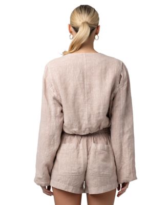 BLANK NYC Women's Collarless Zipper Jacket - Macy's