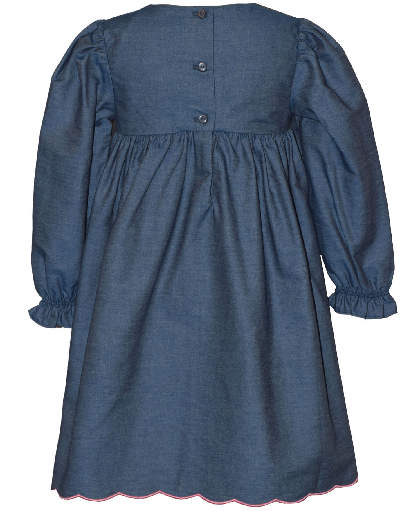 Платье Bonnie Baby Long-Sleeve Embroidered Float Dress для девочек-малышей, цвет: Джинсовый — фото 2