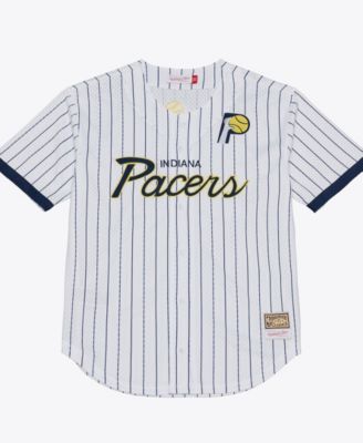 Men's White Indiana Pacers Head Coach Pinstripe Mesh Full-Button Baseball Jersey
