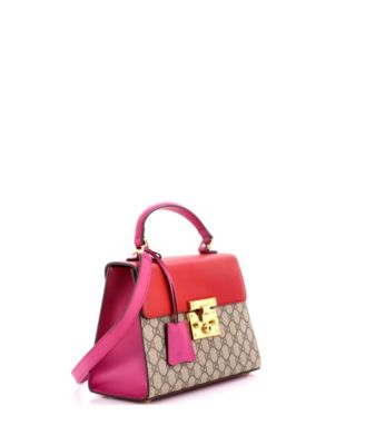 Pre-Owned Gucci Small Padlock Top Handle Bag GG Coated Canvas and