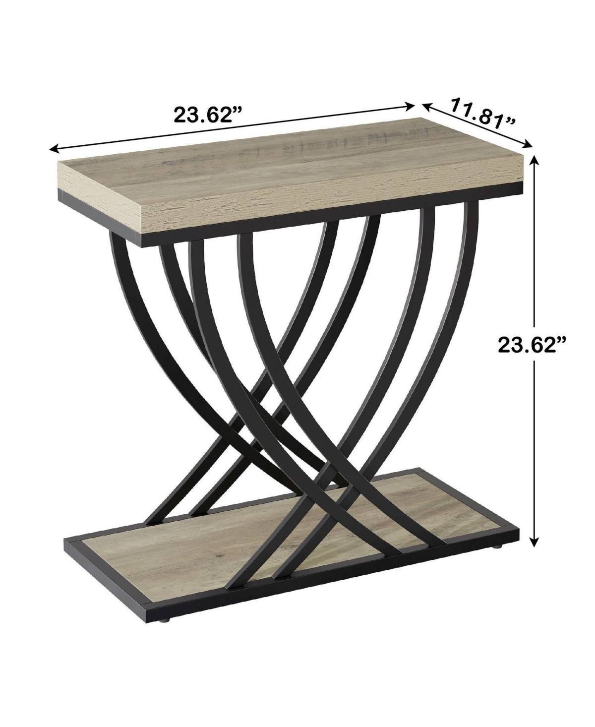 Slickblue 2-Tier Narrow End Table with Metal Frame for Living Room