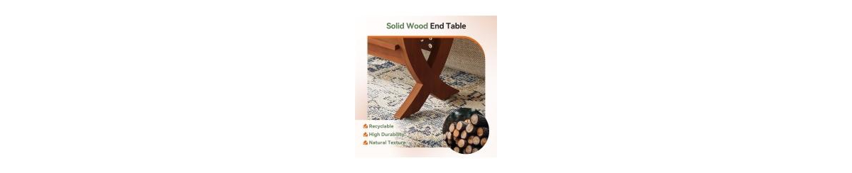 Slickblue Wooden End Table with Arched Legs for Living Room and Bedroom