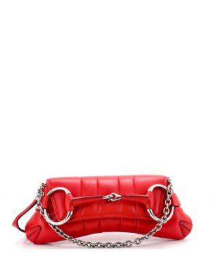 Medium Horsebit Chain Shoulder Bag Vertical Quilted Leather