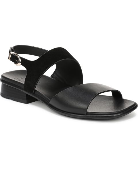 Женские сандалии Naturalizer Brie Slingback, цвет: Чёрный кожаный / Замшевый