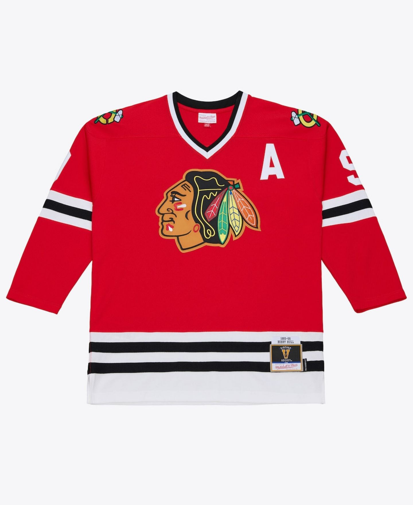 Мужской топ Mitchell & Ness Bobby Hull Red Chicago Blackhawks 1966 Power Play Jersey — фото 1