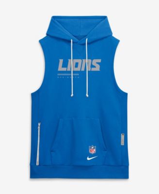 Men's Blue Detroit Lions Sideline Standard Issue Dri-FIT Sleeveless Hoodie