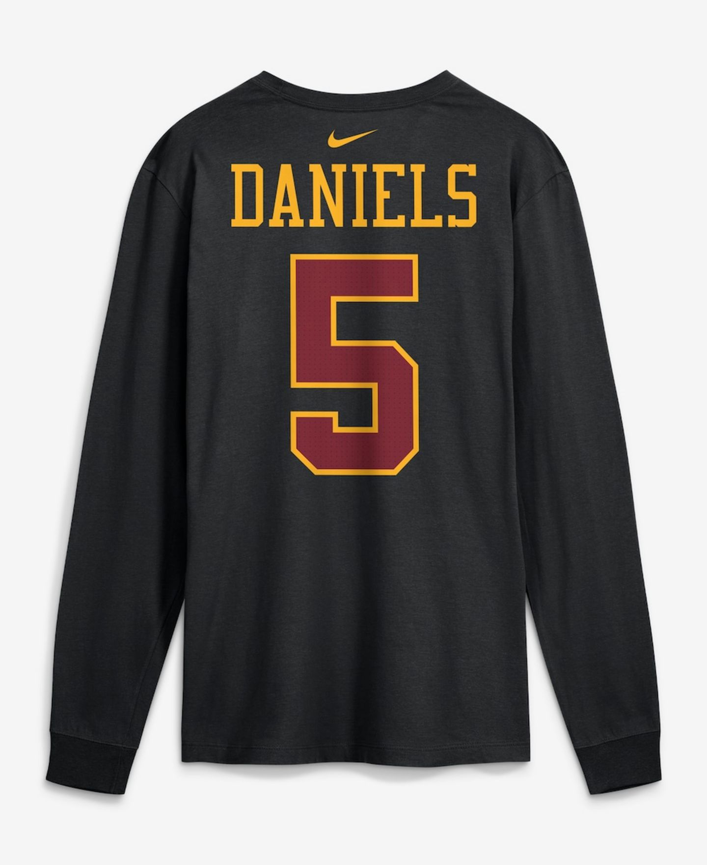 Мужская футболка Nike Jayden Daniels Black Washington Commanders Name & Number Long Sleeve — фото 3