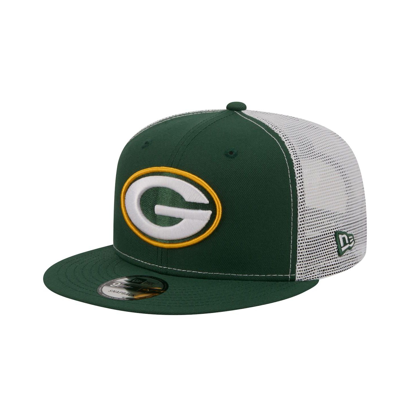 Мужская кепка New Era Green Green Bay Packers Core Team 9FIFTY Trucker Snapback Hat — фото 1