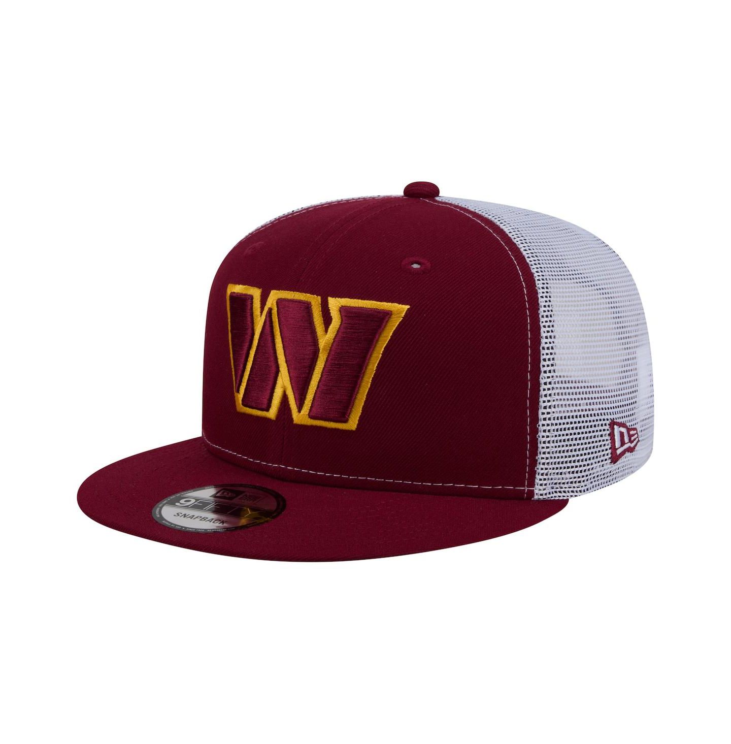 Мужская кепка New Era Burgundy Washington Commanders Core Team 9FIFTY Trucker Snapback Hat — фото 1