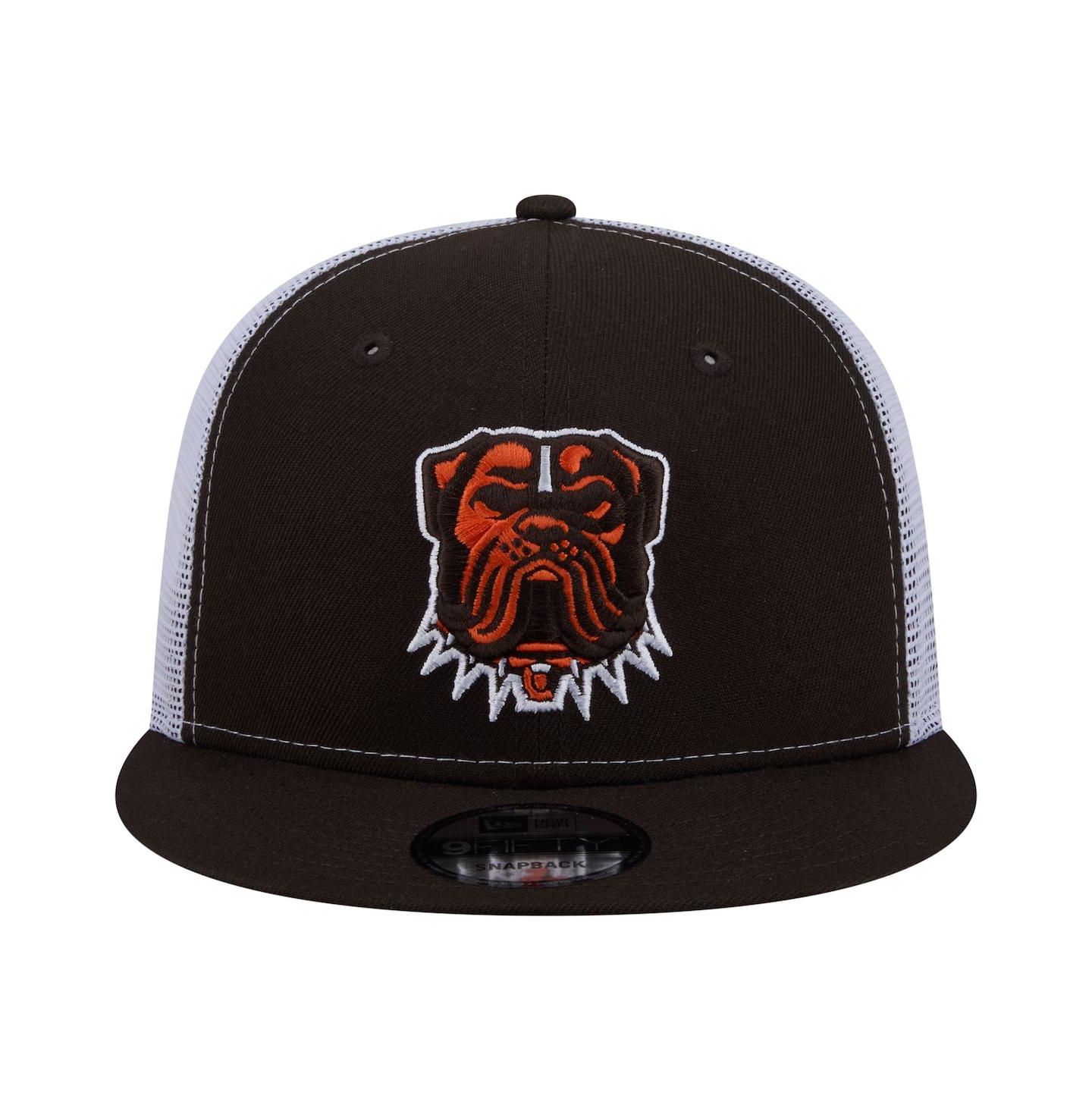 Мужская кепка New Era Brown Cleveland Browns Core Team 9FIFTY Trucker Snapback Hat — фото 2