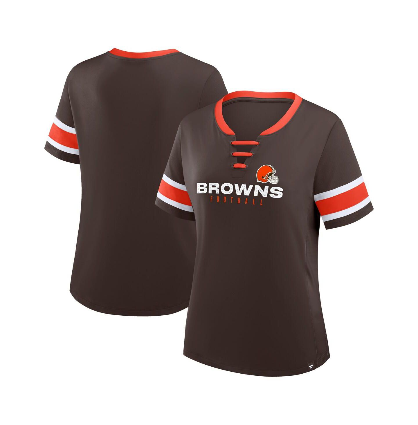 Женская футболка Fanatics Brown Cleveland Browns Redzone Draw Play Athena Lace-Up — фото 1