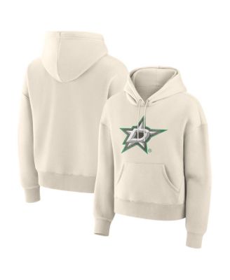 Women's Cream Dallas Stars Distressed Logo Hoodie