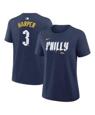Women's Bryce Harper Navy Philadelphia Phillies City Connect Name & Number T-Shirt