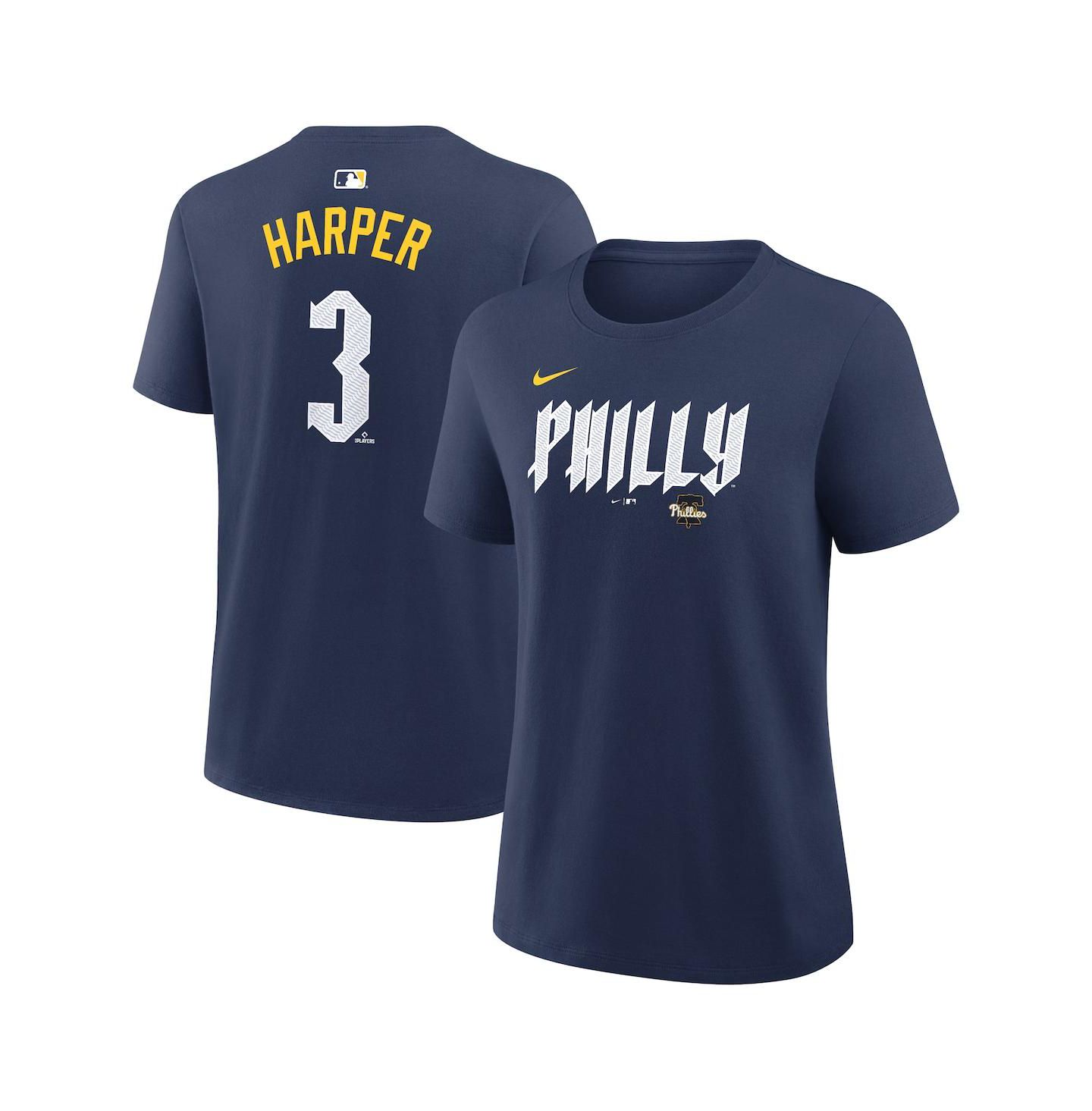 Женская футболка Nike Bryce Harper Navy Philadelphia Phillies City Connect Name & Number — фото 1