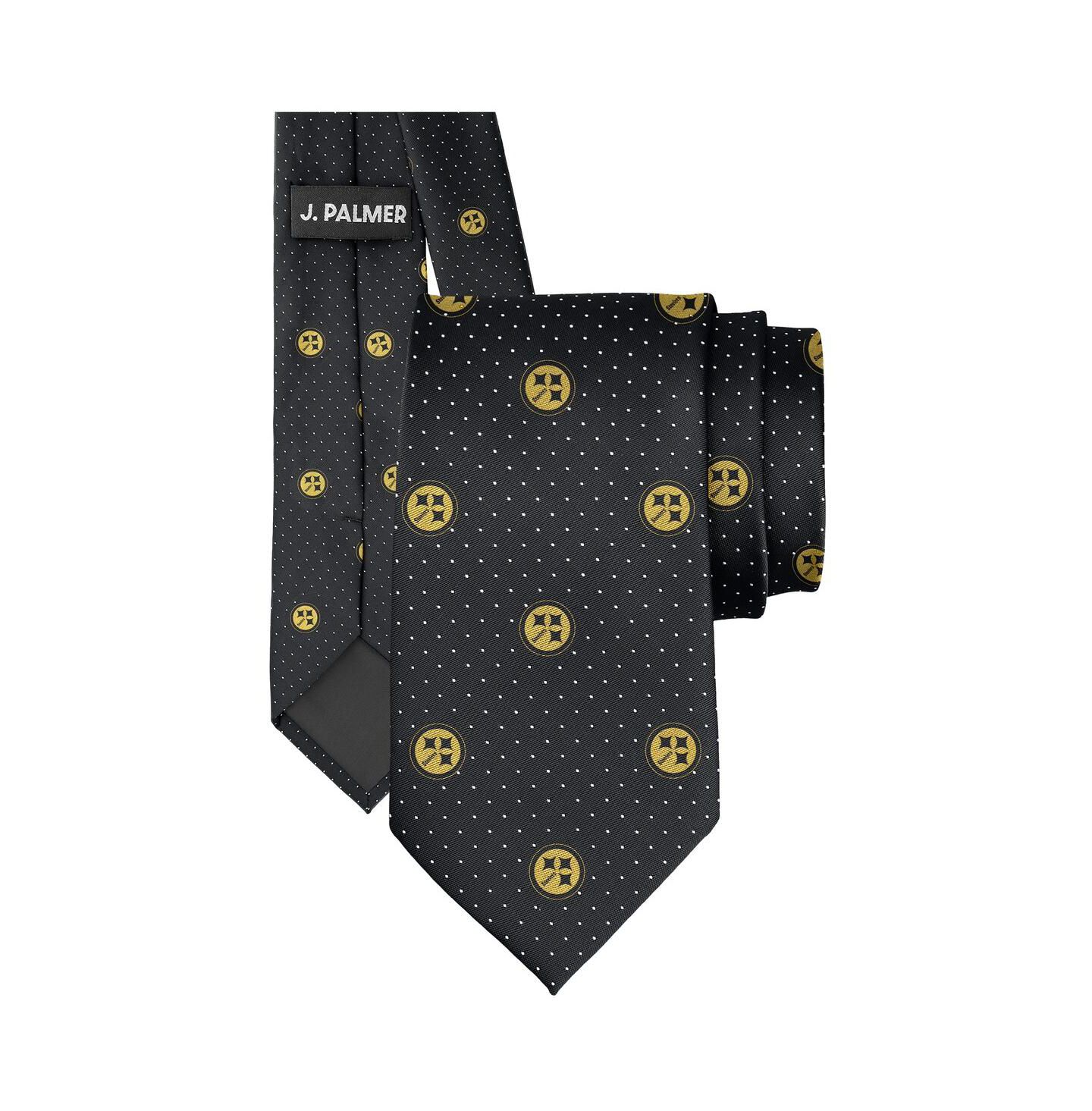 Мужской галстук J. Palmer Pittsburgh Steelers Game Day Polka Dot Tie — фото 1