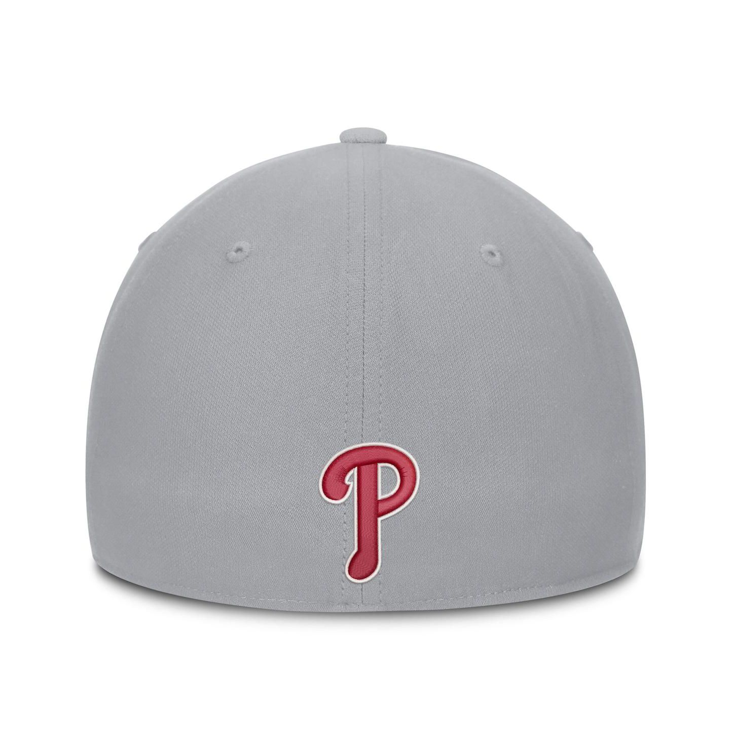 Мужская кепка Nike Gray Philadelphia Phillies Primetime Rise Dri-FIT Flex Hat — фото 4