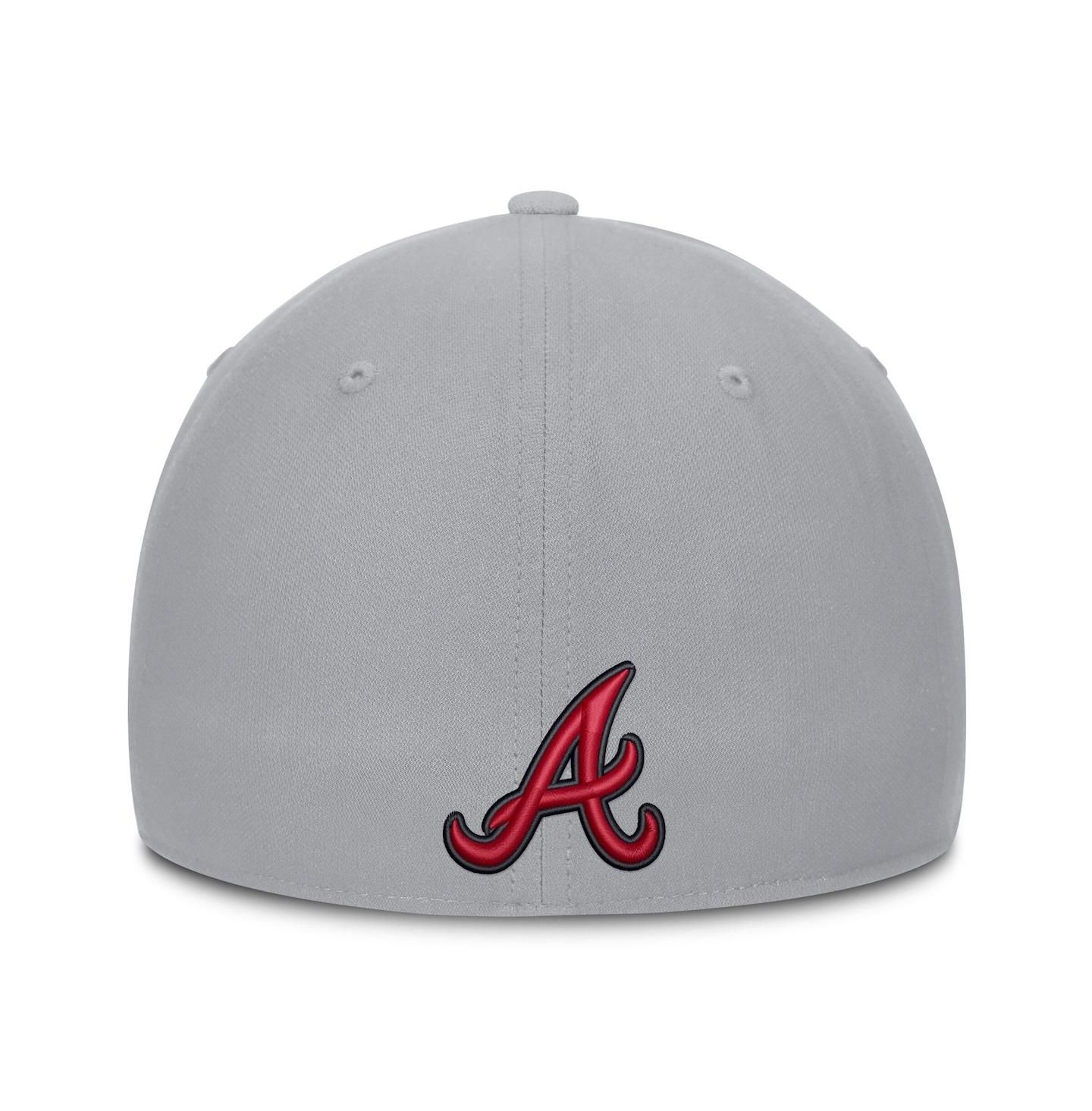 Мужская кепка Nike Gray Atlanta Braves Primetime Rise Dri-FIT Flex Hat — фото 4